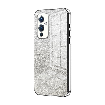 OnePlus 9 Luxurious Electroplated Gradient Glitter Powder Case - Enhanced Lens Protection