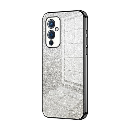 OnePlus 9 Luxurious Electroplated Gradient Glitter Powder Case - Enhanced Lens Protection