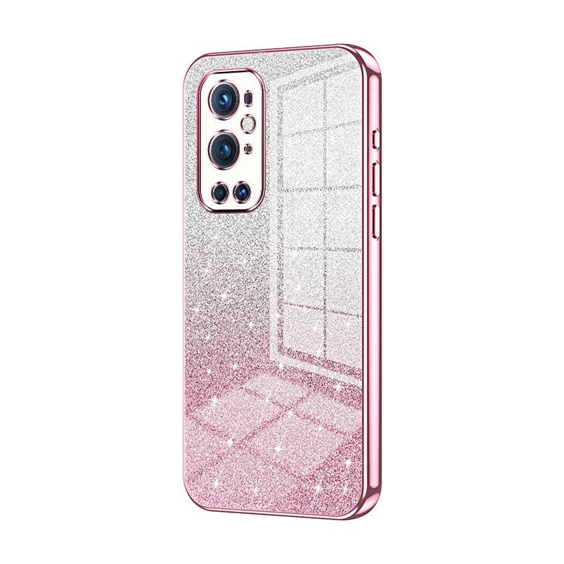 OnePlus 9 Pro Luxurious Electroplated Gradient Glitter Powder Case - Enhanced Lens Protection