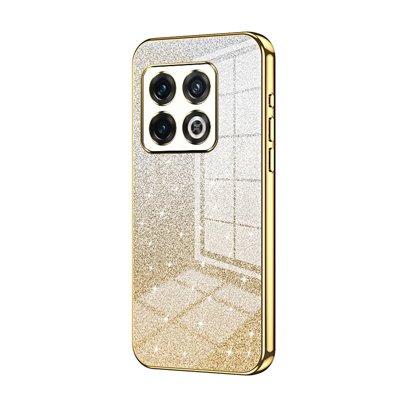 OnePlus 10 Pro Luxurious Electroplated Gradient Glitter Powder Case - Enhanced Lens Protection
