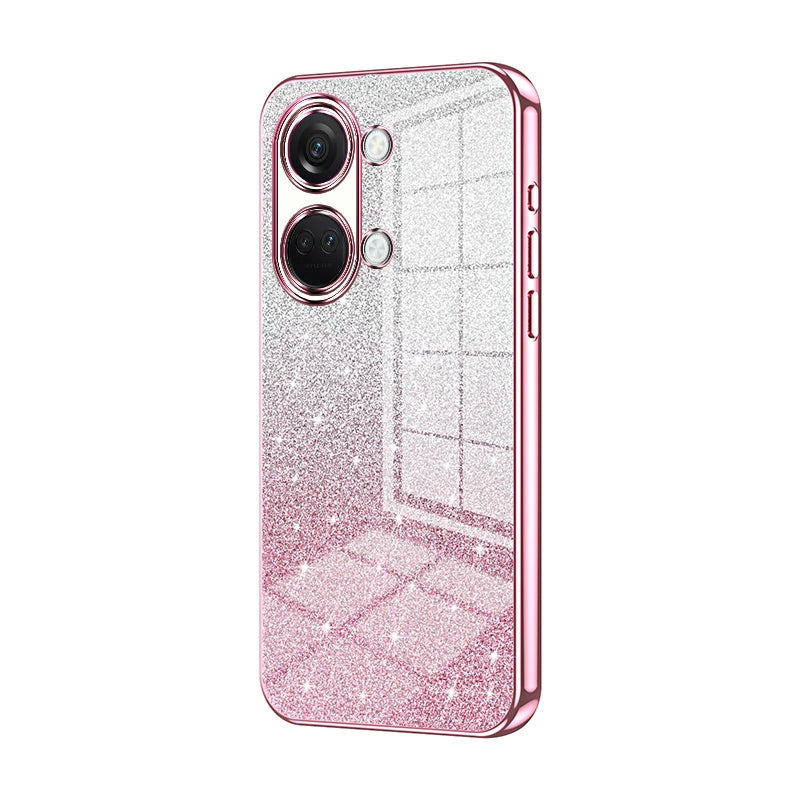 OnePlus Ace 2V Luxurious Electroplated Gradient Glitter Powder Case - Enhanced Lens Protection