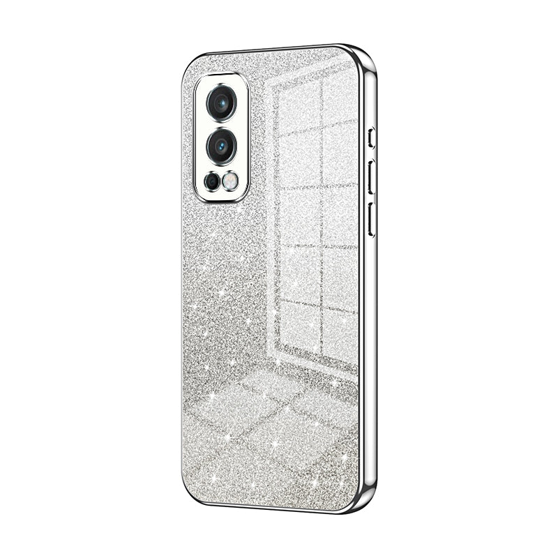 OnePlus Nord 2 5G Luxurious Electroplated Gradient Glitter Powder Case - Enhanced Lens Protection