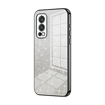 OnePlus Nord 2 5G Luxurious Electroplated Gradient Glitter Powder Case - Enhanced Lens Protection