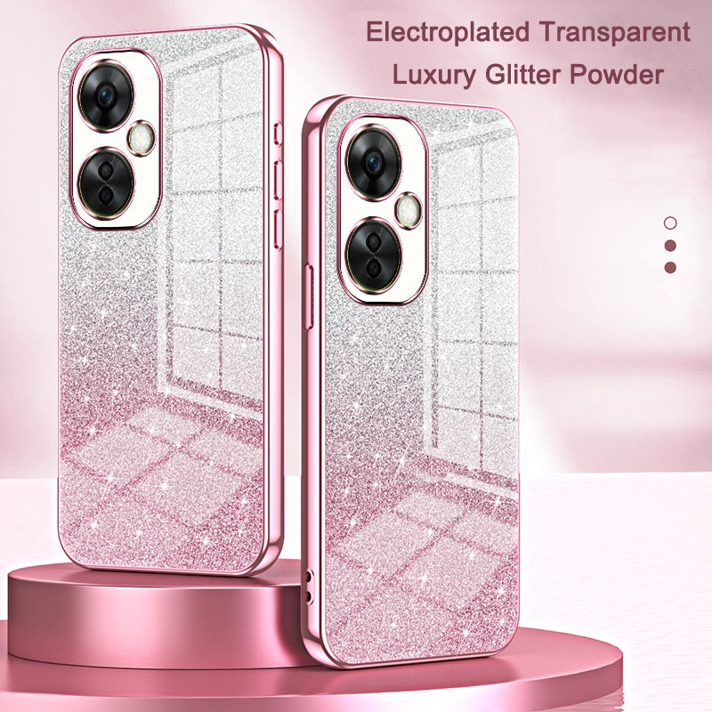 OnePlus Ace 2 Pro Luxurious Electroplated Gradient Glitter Powder Case - Enhanced Lens Protection