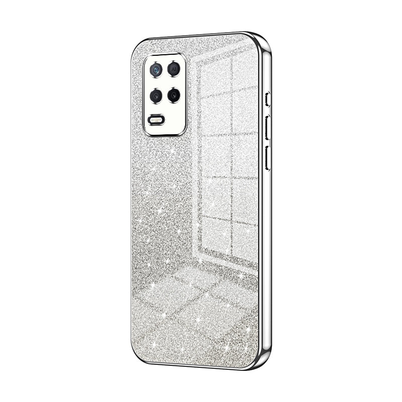 Realme 8 5G Luxurious Electroplated Gradient Glitter Powder Case - Enhanced Lens Protection