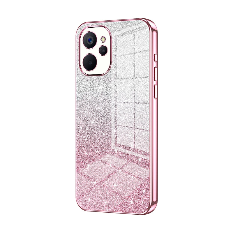 Realme 9i 5G Luxurious Electroplated Gradient Glitter Powder Case - Enhanced Lens Protection