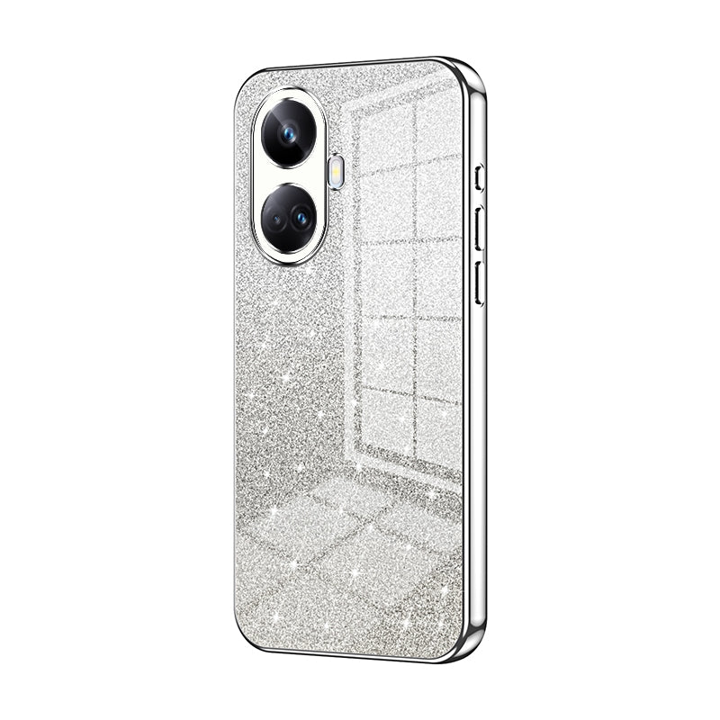 Realme 10 Pro+ Luxurious Electroplated Gradient Glitter Powder Case - Enhanced Lens Protection