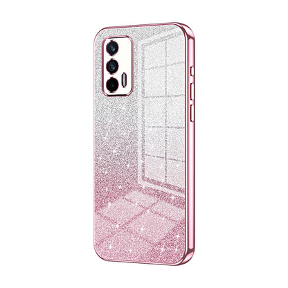 Realme Q3 Pro 5G Luxurious Electroplated Gradient Glitter Powder Case - Enhanced Lens Protection