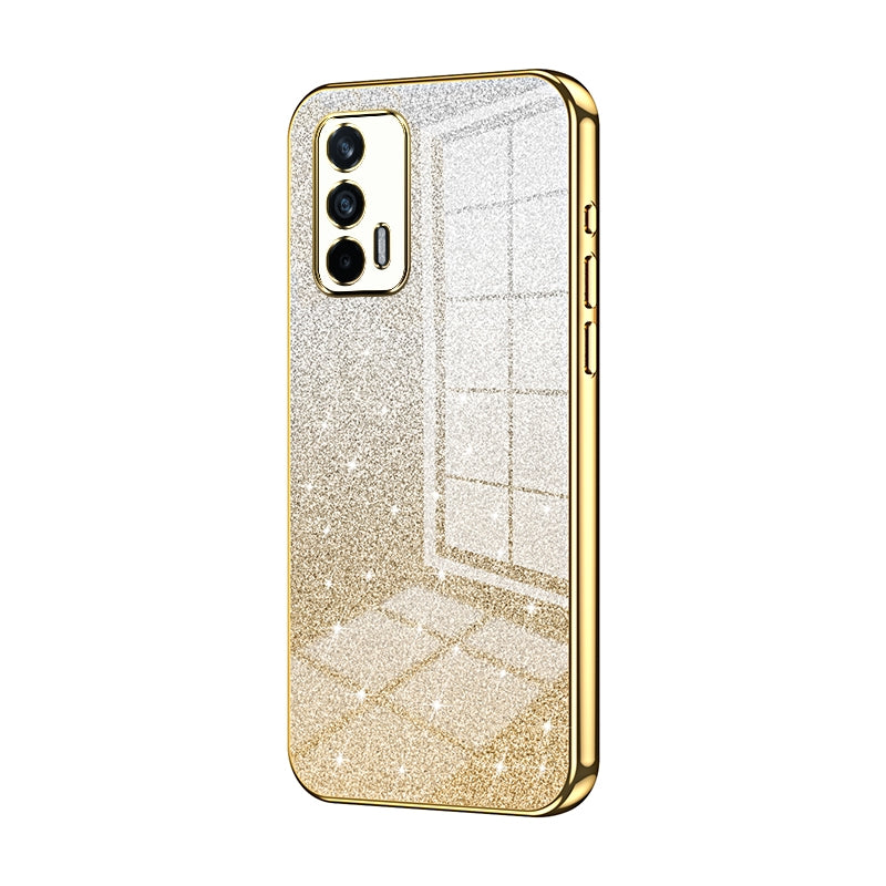 Realme Q3 Pro 5G Luxurious Electroplated Gradient Glitter Powder Case - Enhanced Lens Protection