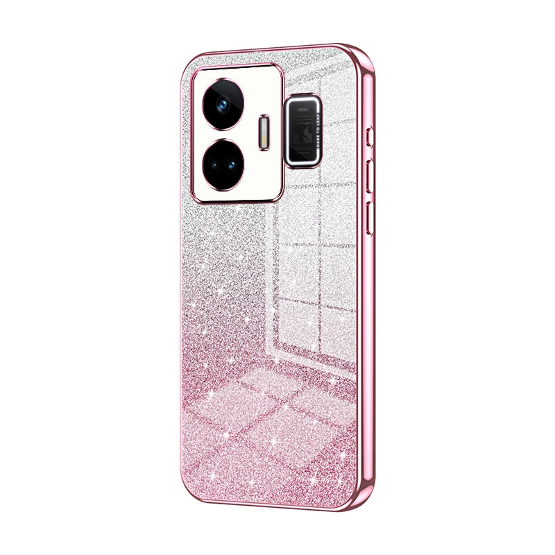 Realme GT Neo 5 Luxurious Electroplated Gradient Glitter Powder Case - Enhanced Lens Protection
