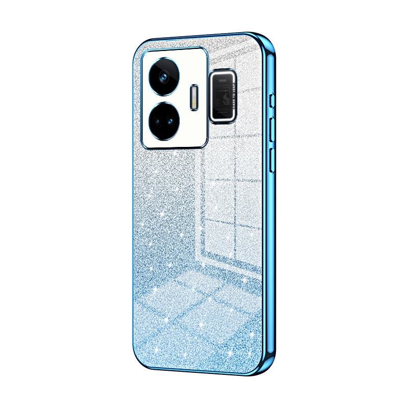 Realme GT Neo 5 Luxurious Electroplated Gradient Glitter Powder Case - Enhanced Lens Protection