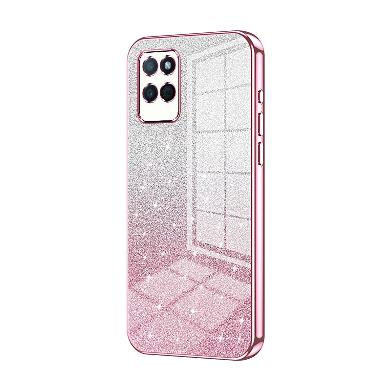 Realme V11s 5G Luxurious Electroplated Gradient Glitter Powder Case - Enhanced Lens Protection