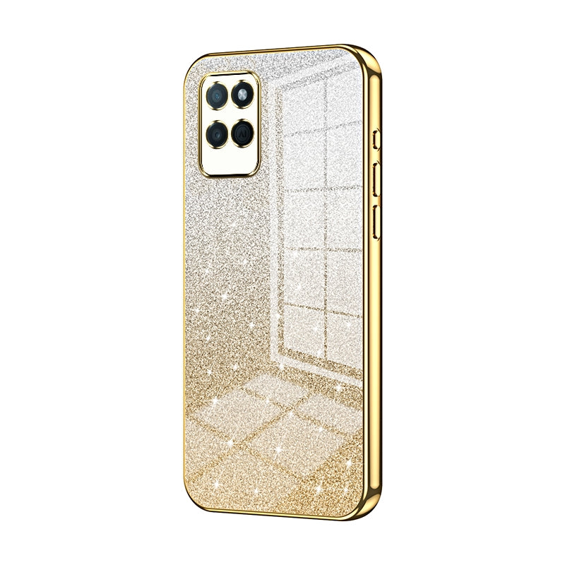 Realme V11s 5G Luxurious Electroplated Gradient Glitter Powder Case - Enhanced Lens Protection