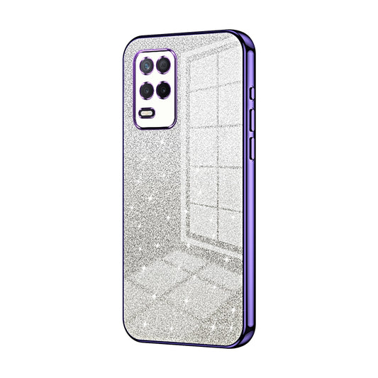 Realme Q3i 5G Luxurious Electroplated Gradient Glitter Powder Case - Enhanced Lens Protection