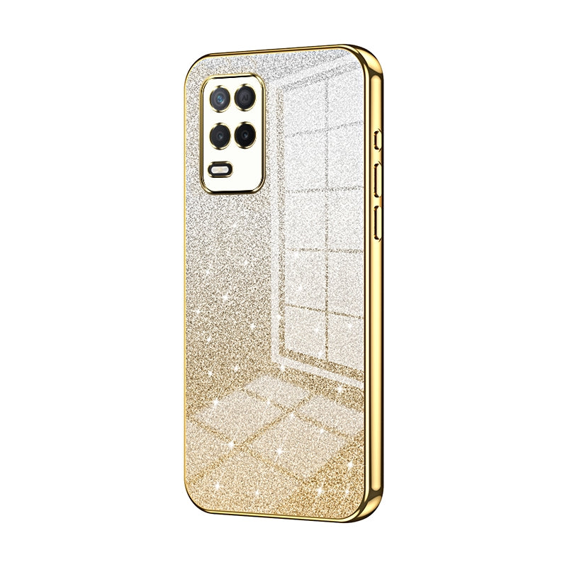 Realme V13 5G Luxurious Electroplated Gradient Glitter Powder Case - Enhanced Lens Protection