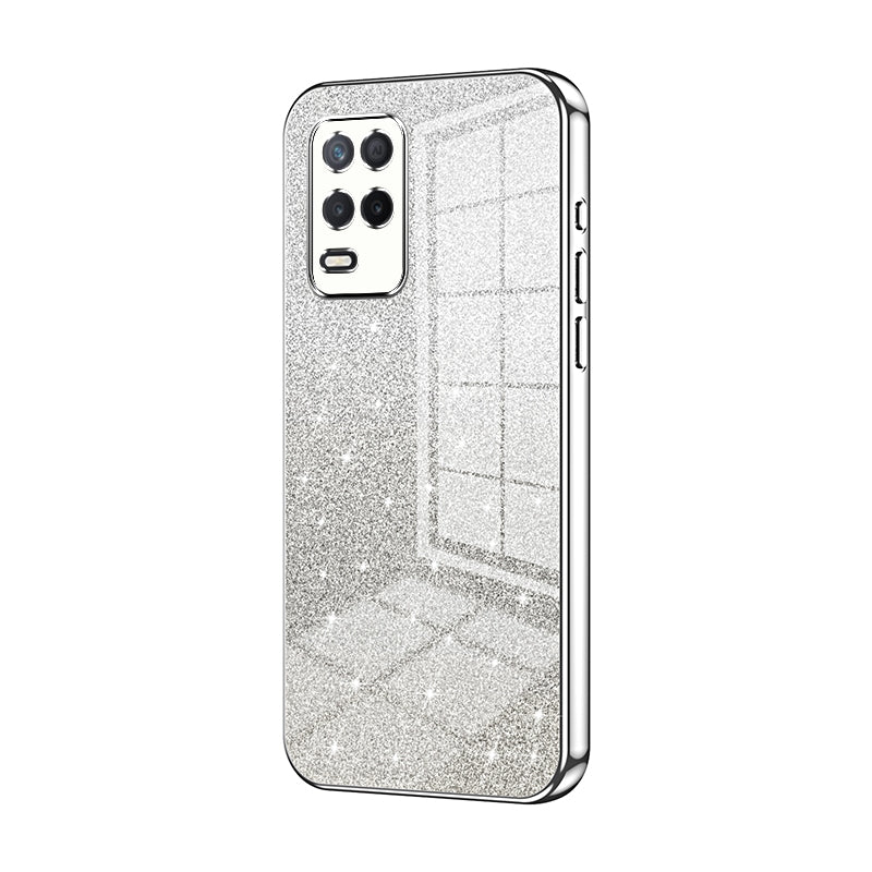 Realme V13 5G Luxurious Electroplated Gradient Glitter Powder Case - Enhanced Lens Protection