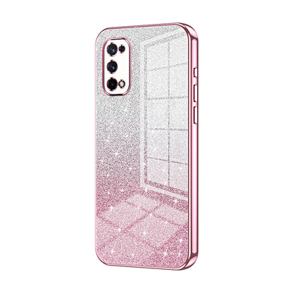 Realme X7 Luxurious Electroplated Gradient Glitter Powder Case - Enhanced Lens Protection