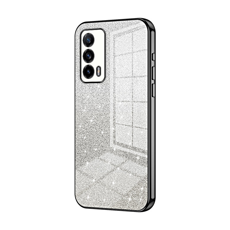 Realme X7 Pro Ultra Luxurious Electroplated Gradient Glitter Powder Case - Enhanced Lens Protection
