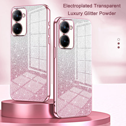 Realme 11 Pro Luxurious Electroplated Gradient Glitter Powder Case - Enhanced Lens Protection