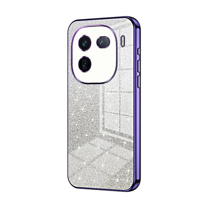 vivo iQOO 12 Pro Luxurious Electroplated Gradient Glitter Powder Case - Enhanced Lens Protection