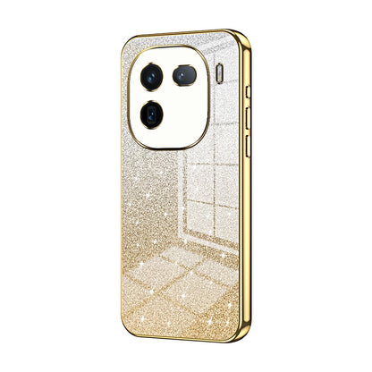 vivo iQOO 12 Pro Luxurious Electroplated Gradient Glitter Powder Case - Enhanced Lens Protection