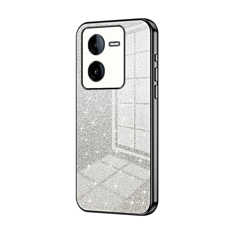 vivo iQOO Z8 Luxurious Electroplated Gradient Glitter Powder Case - Enhanced Lens Protection