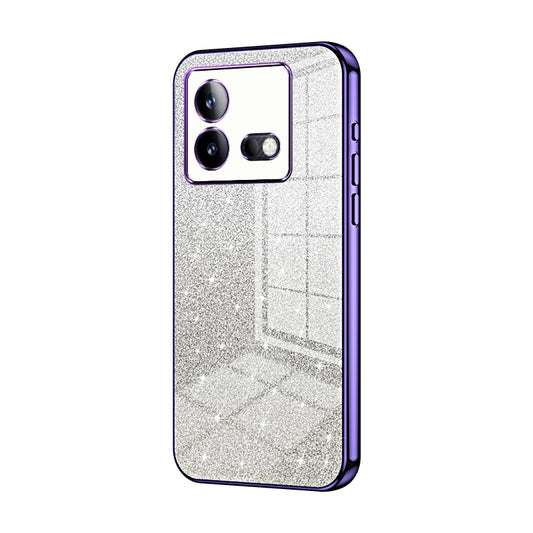 vivo iQOO Neo8 Luxurious Electroplated Gradient Glitter Powder Case - Enhanced Lens Protection