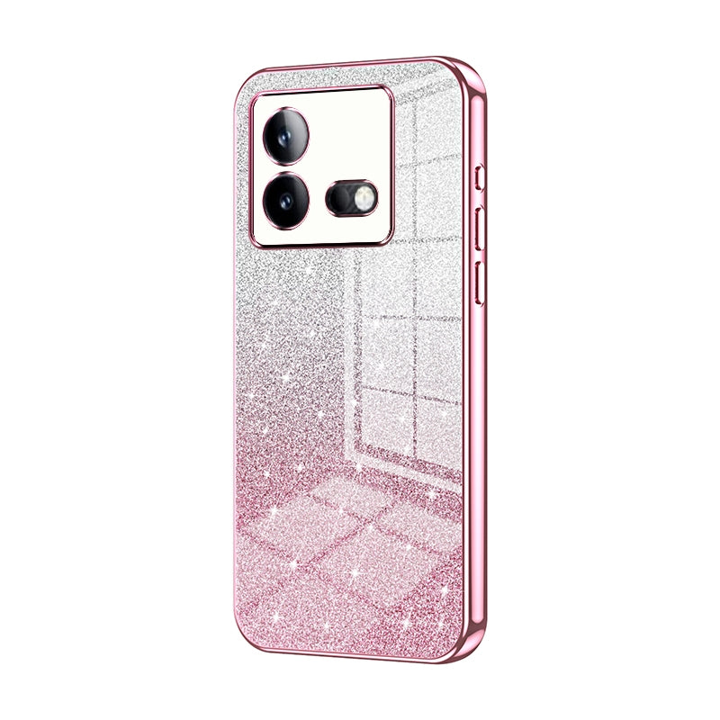 vivo iQOO Neo8 Luxurious Electroplated Gradient Glitter Powder Case - Enhanced Lens Protection