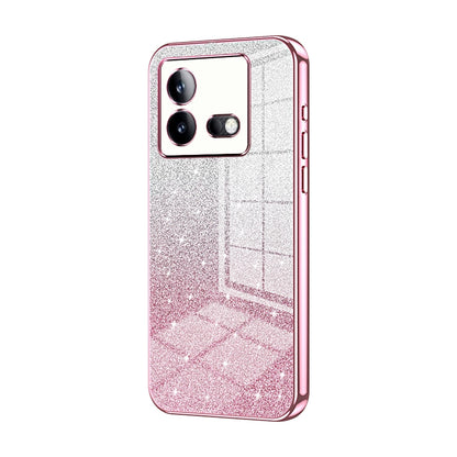 vivo iQOO Neo8 Luxurious Electroplated Gradient Glitter Powder Case - Enhanced Lens Protection