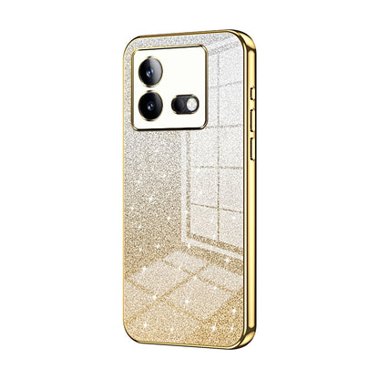 vivo iQOO Neo8 Luxurious Electroplated Gradient Glitter Powder Case - Enhanced Lens Protection