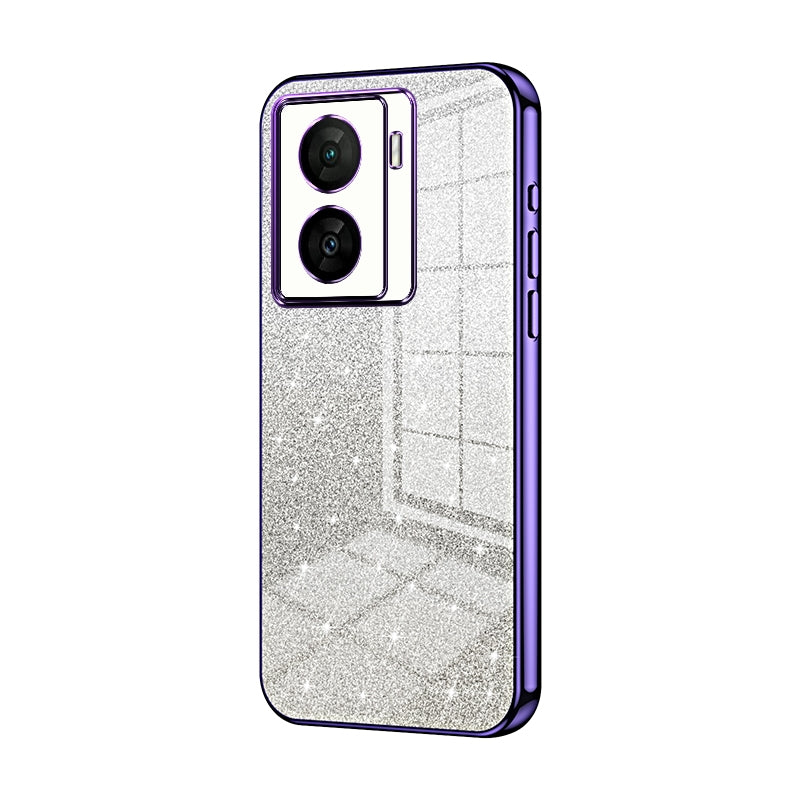 vivo iQOO Z7x Luxurious Electroplated Gradient Glitter Powder Case - Enhanced Lens Protection