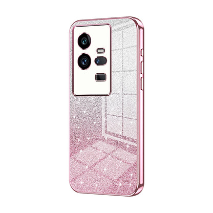 vivo iQOO 11 Pro Luxurious Electroplated Gradient Glitter Powder Case - Enhanced Lens Protection