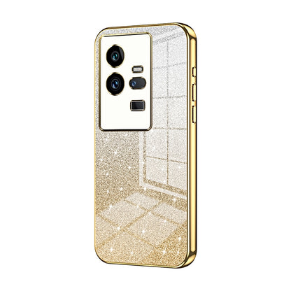 vivo iQOO 11 Pro Luxurious Electroplated Gradient Glitter Powder Case - Enhanced Lens Protection