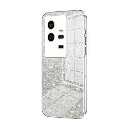 vivo iQOO 11 Pro Luxurious Electroplated Gradient Glitter Powder Case - Enhanced Lens Protection