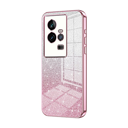 vivo iQOO 11 Luxurious Electroplated Gradient Glitter Powder Case - Enhanced Lens Protection