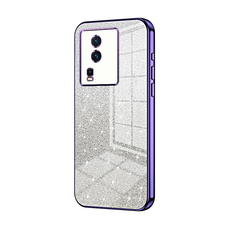 vivo iQOO Neo7 Luxurious Electroplated Gradient Glitter Powder Case - Enhanced Lens Protection