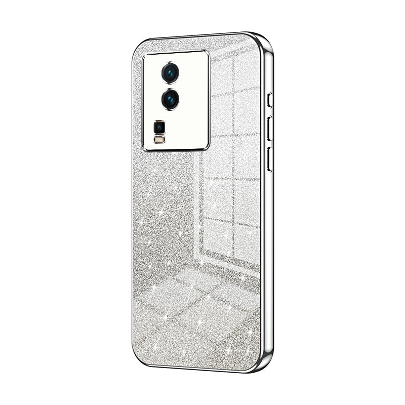 vivo iQOO Neo7 Luxurious Electroplated Gradient Glitter Powder Case - Enhanced Lens Protection