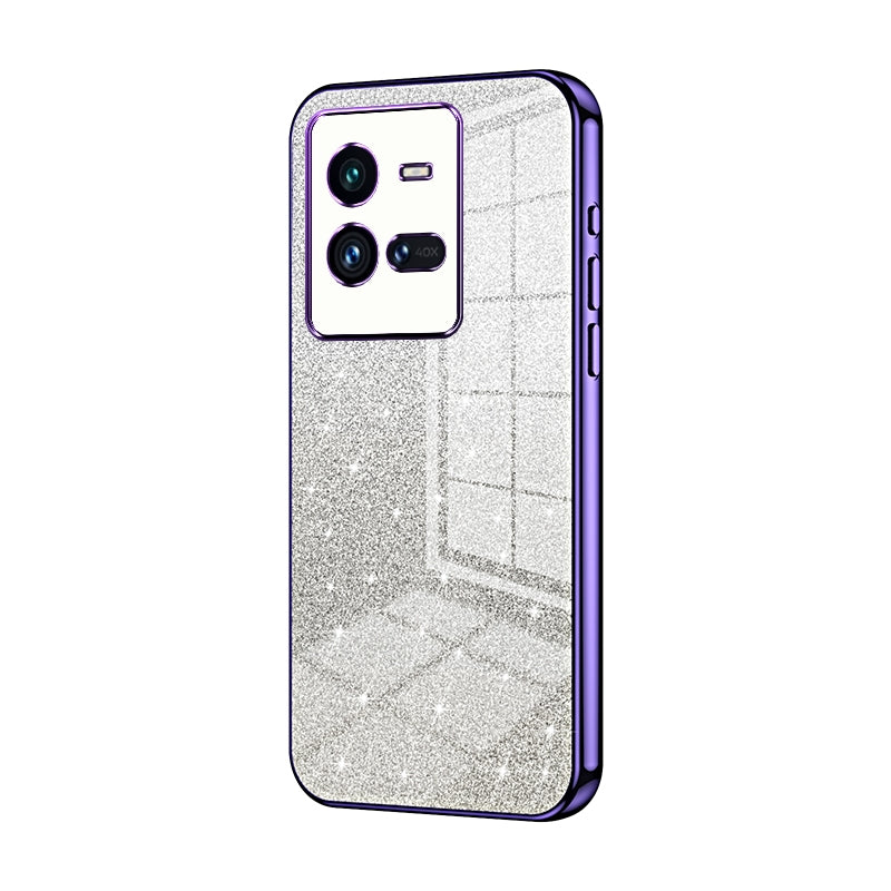 vivo iQOO 10 Pro Luxurious Electroplated Gradient Glitter Powder Case - Enhanced Lens Protection