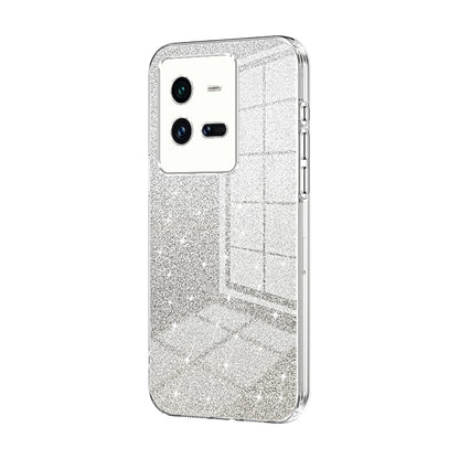 vivo iQOO 10 Pro Luxurious Electroplated Gradient Glitter Powder Case - Enhanced Lens Protection