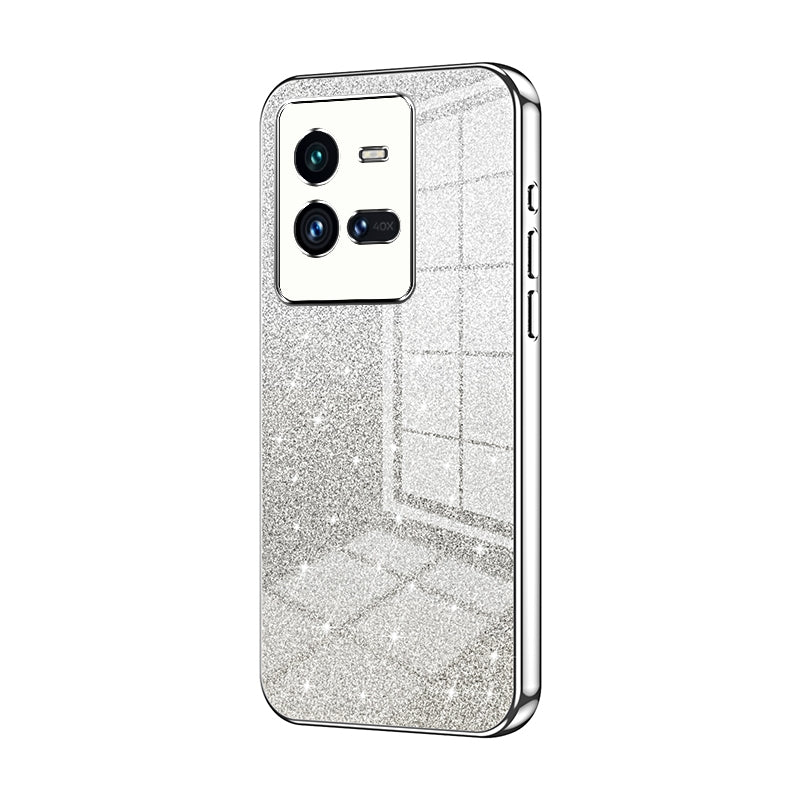 vivo iQOO 10 Pro Luxurious Electroplated Gradient Glitter Powder Case - Enhanced Lens Protection