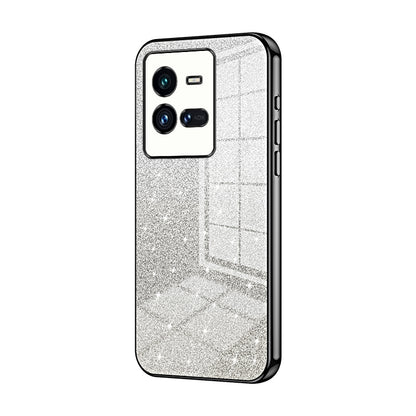 vivo iQOO 10 Pro Luxurious Electroplated Gradient Glitter Powder Case - Enhanced Lens Protection