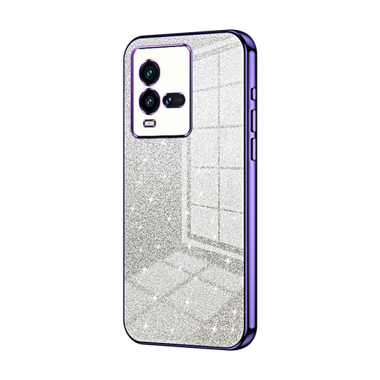 vivo iQOO 10 Luxurious Electroplated Gradient Glitter Powder Case - Enhanced Lens Protection