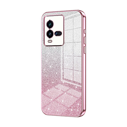 vivo iQOO 10 Luxurious Electroplated Gradient Glitter Powder Case - Enhanced Lens Protection