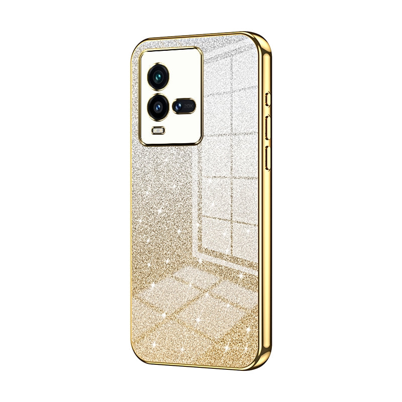 vivo iQOO 10 Luxurious Electroplated Gradient Glitter Powder Case - Enhanced Lens Protection