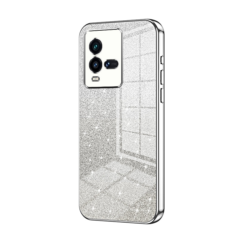 vivo iQOO 10 Luxurious Electroplated Gradient Glitter Powder Case - Enhanced Lens Protection