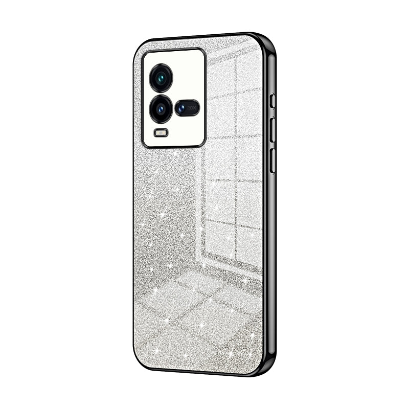 vivo iQOO 10 Luxurious Electroplated Gradient Glitter Powder Case - Enhanced Lens Protection