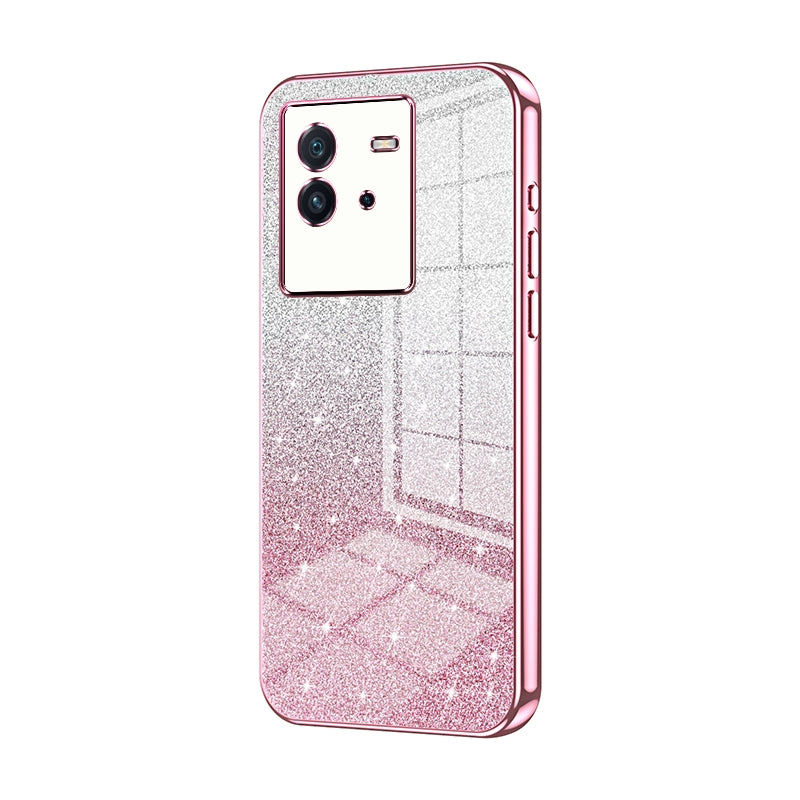 vivo iQOO Neo6 Luxurious Electroplated Gradient Glitter Powder Case - Enhanced Lens Protection