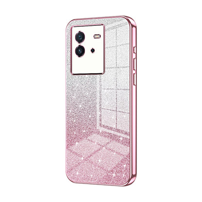 vivo iQOO Neo6 Luxurious Electroplated Gradient Glitter Powder Case - Enhanced Lens Protection