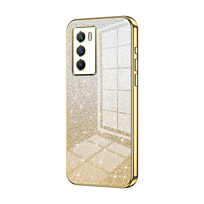 vivo iQOO Neo5 S Luxurious Electroplated Gradient Glitter Powder Case - Enhanced Lens Protection