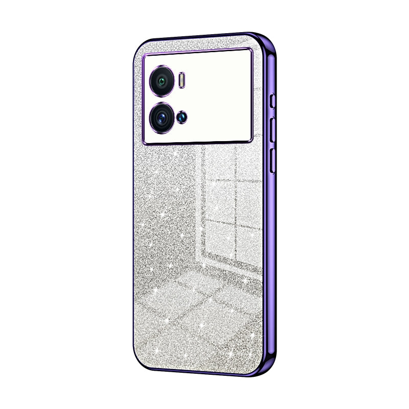 vivo iQOO 9 Pro Luxurious Electroplated Gradient Glitter Powder Case - Enhanced Lens Protection